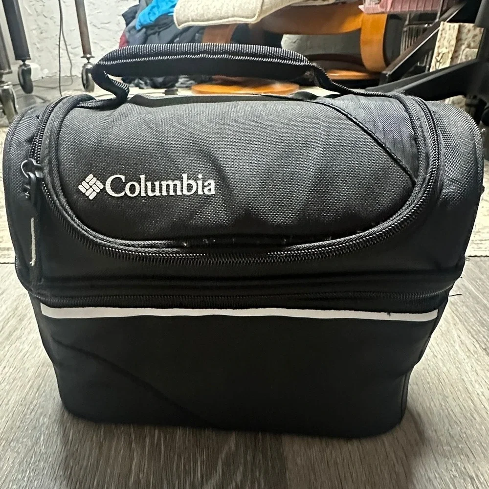 Columbia | Insulated Lunch Bag Black Thermal Cooler Box with Shoulder Strap